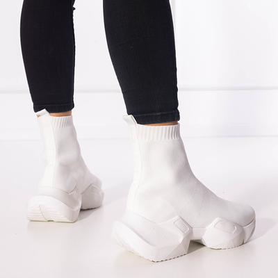 Biele dámske vysoké tenisky Gohi - obuv