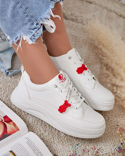 Biele tenisky na platforme s kľúčenkou Street Spirit