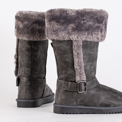 Šedé snehule do polovice lýtok Obessi - Obuv