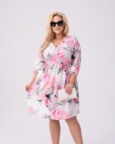 Royalfashion Dámske šaty po kolená s potlačou PLUS SIZE