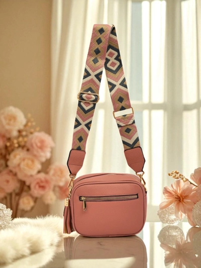 Royalfashion Mala ženska torbica iz eko usnja s pisanim pasom Kovi Lace