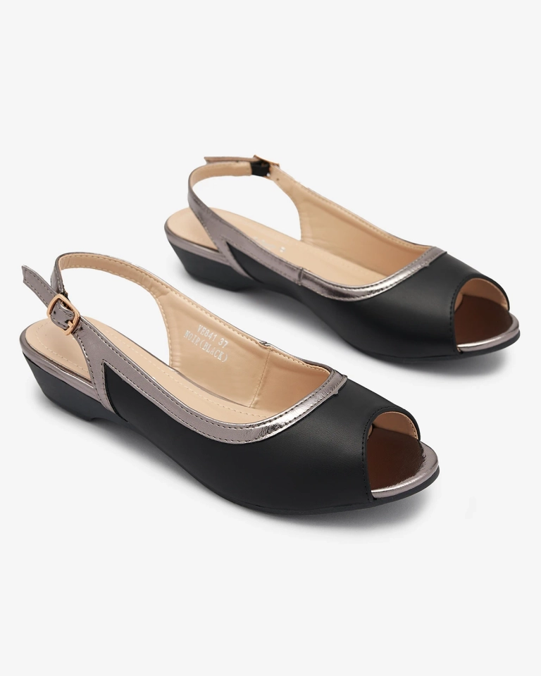 Dámske baleríny s otvorenou špičkou v čiernej farbe Axoco- Obuv