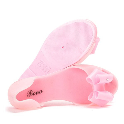 Różowe meliskie z kokardą Papavera - Obuwie