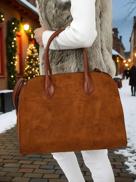 Ženska shopper torbica eko semiš Dorelle