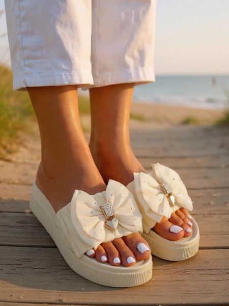 Royalfashion Ženski natikači na platformi s pentljo Sento Pace