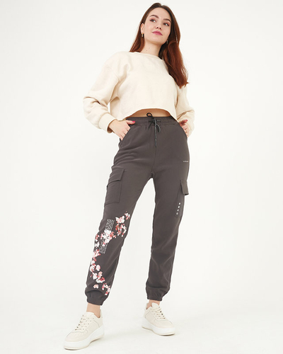 Dámske cargo nohavice, šedé - Oblečenie