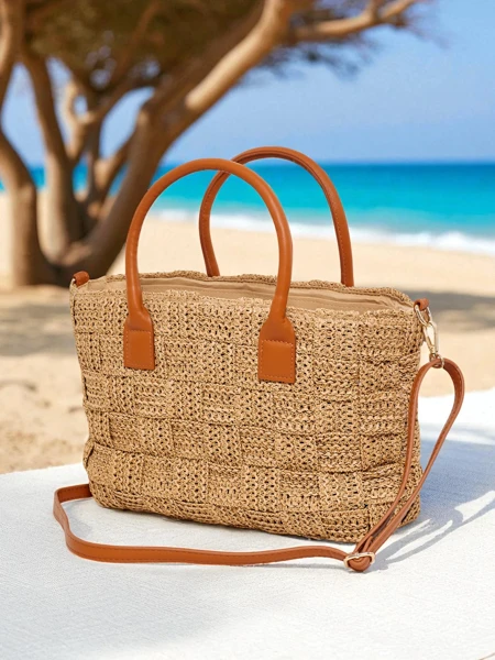 Royalfashion Veľká slamená dámska taška Aureliana Savio