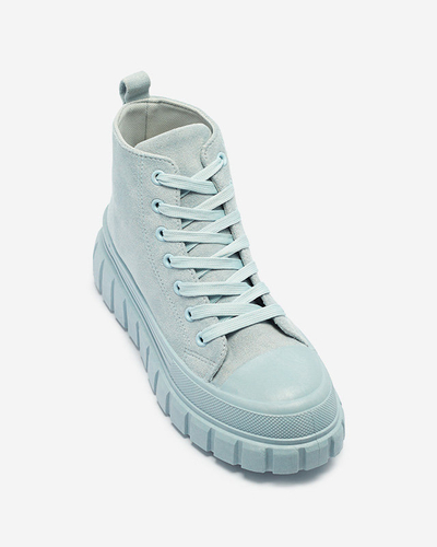Svetlomodré dámske šnurovacie športové topánky a'la sneakers Netara - Obuv