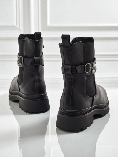 Visoki ženski gležnarji iz eko usnja Pearl Mist