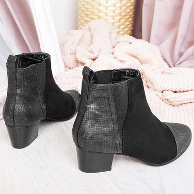 Čierne čižmy na nízkom podpätku Michigan - Obuv