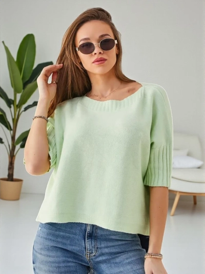 Royalfashion Dámsky viskózový sveter s krátkymi rukávmi