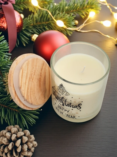 Božična dišeča sveča Merry Christmas Happy New Year