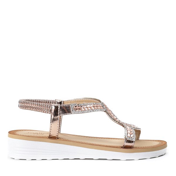 Sandály s platformou Rose Gold se zlacenými zirkony - Obuv 1