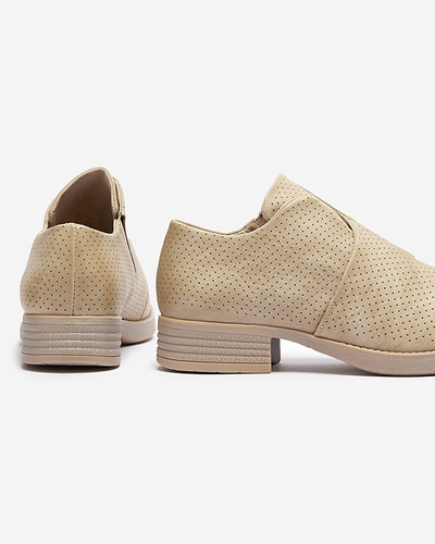 Béžové dámske poltopánky z ekokože Ilioppa- Obuv