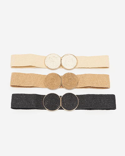 Dámsky čierny zapletaný elastický opasok – doplnky