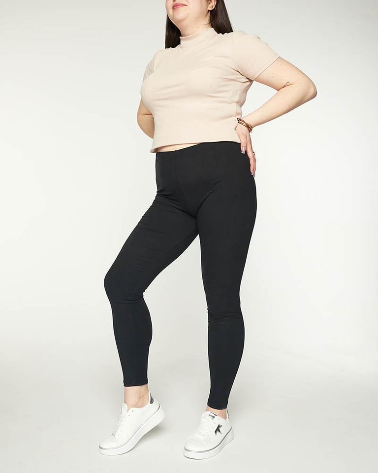 Klasické čierne dámske legíny PLUS SIZE - Oblečenie