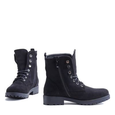 Czarne, ocieplane traperki Parker- Obuwie