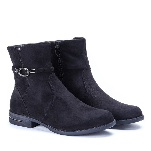 Czarne sztyblety z ozdobą Zanna- Obuwie