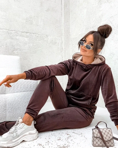 Royalfashion Dámsky bavlnený a'la velúrový set