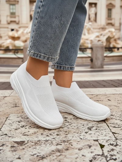 Royalfashion Ženski športni copati na navlačenje Whites