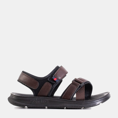 Mládežnícke hnedé sandále na suchý zips Oxymius - Topánky