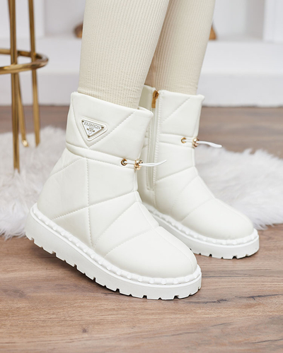Royalfashion Biele dámske čižmy a'la snow boots Oterika