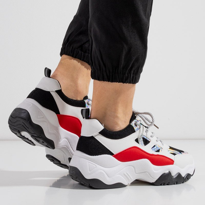 OUTLET Biele a čierne dámske športové topánky s vložkami Rebina - Obuv