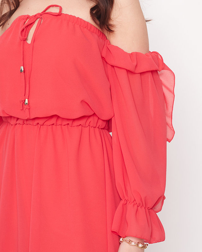 Tmavoružové dámske španielske šaty - oblečenie