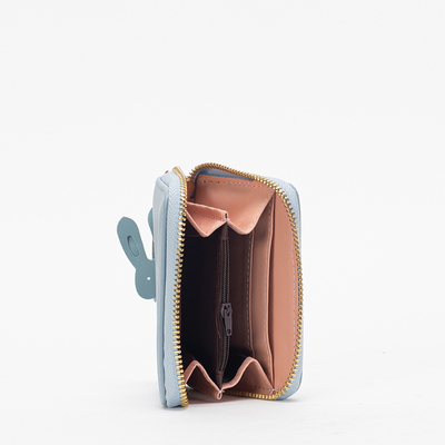 Modrá malá dámska peňaženka so zajačikom a príveskom na kľúče - Doplnky