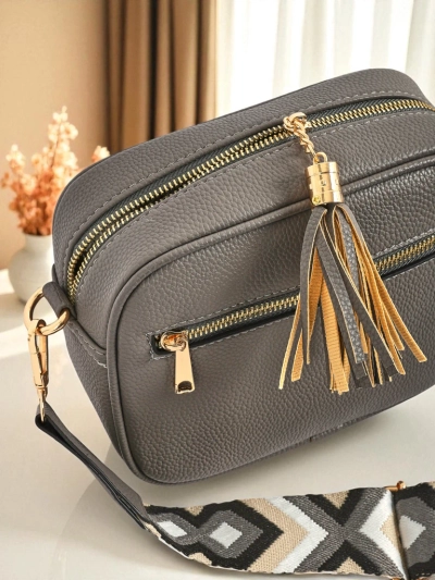 Royalfashion Mala ženska torbica iz eko usnja s pisanim pasom Kovi Lace