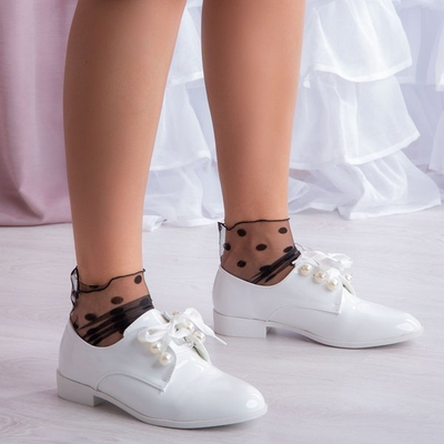 Biele topánky vyrobené z lakovanej ekokože Utah - Obuv