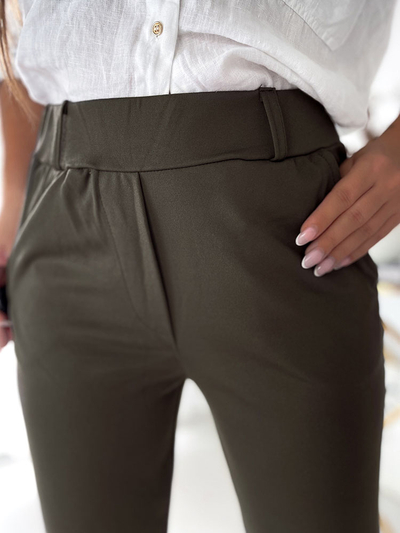 Royalfashion Khaki dámske tegingové nohavice