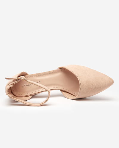 Béžové dámske sandále na stĺpiku Kinotia - Obuv