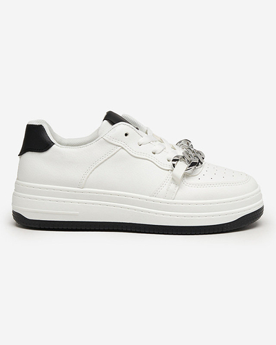 Čiernobiele športové topánky dámske tenisky s retiazkou Nevito - Obuv