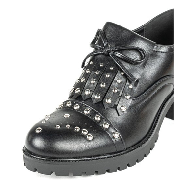 Čierne poltopánky na hrubom stĺpiku Colorado - Obuv