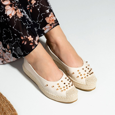 Béžové dámske espadrilky s tryskami Edmaria - Obuv