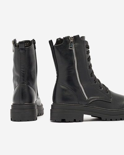 Čierne dámske bagger čižmy s plochou podrážkou Fetisa - Obuv