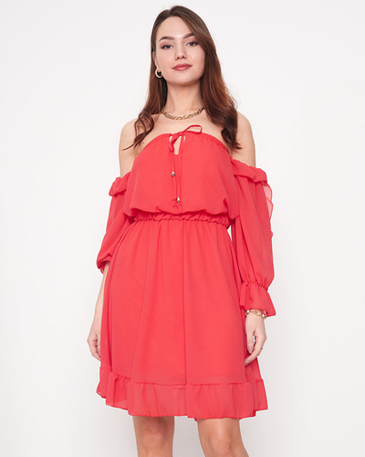 Tmavoružové dámske španielske šaty - oblečenie