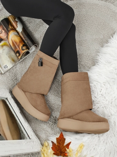 Kratki ženski škornji a'la za sneg z zgornjim delom, ki se zapenja Elizze