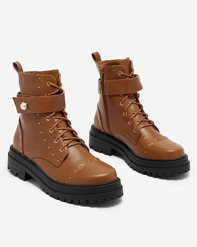 OUTLET Dámske bagger topánky v ťavej farbe Ecillo- Obuv