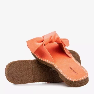 OUTLET Dámske koralové papuče s mašľou Latusa - Obuv