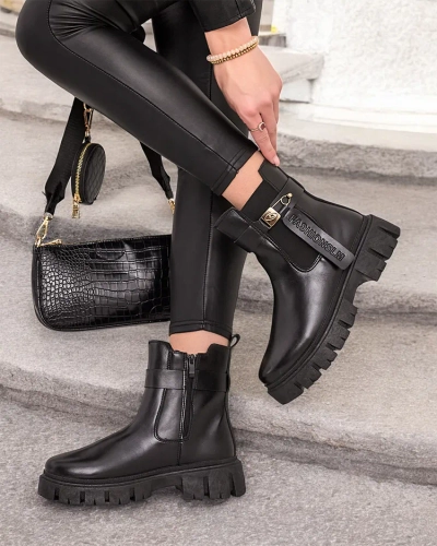 Royalfashion Dámske kožené čižmy eko Dobinas