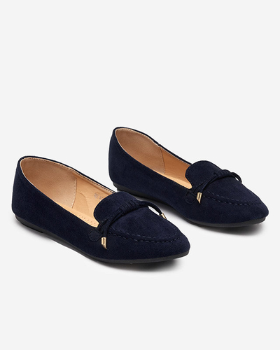 Dámske tmavomodré mokasíny s mašľou Neruki - Obuv