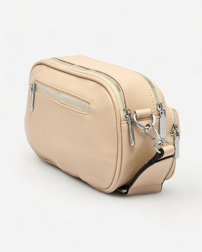 Royalfashion Dámska malá kabelka svetlohnedej farby s nápisom