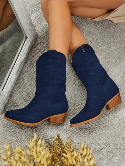 Ženski kavbojski škornji iz eko semiša SpireHush