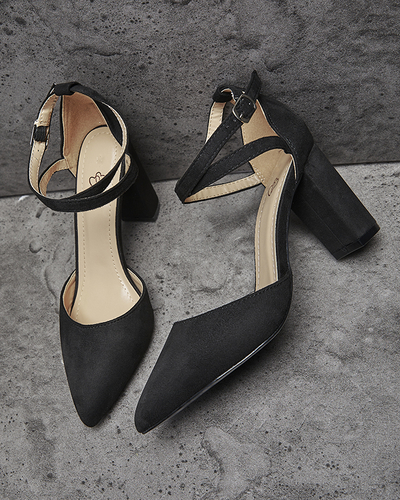 OUTLET Čierne dámske lodičky na opätku Amagy- Obuv