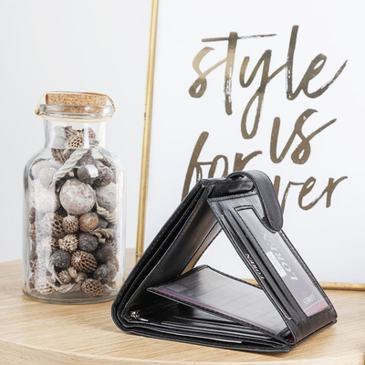 Pánska čierna peňaženka na gombík - Peňaženka