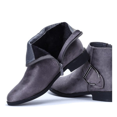 Szare sztyblety ze sprzączką Bianka- Obuwie