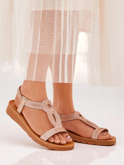 Royalfashion Dámske sandále Ava Shine s ozdobnými remienkami