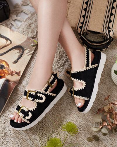 Royalfashion Dámske semišové sandále Lunnay eko